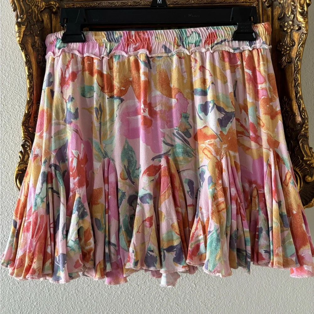 Vici Multicolor Floral Skater Skirt